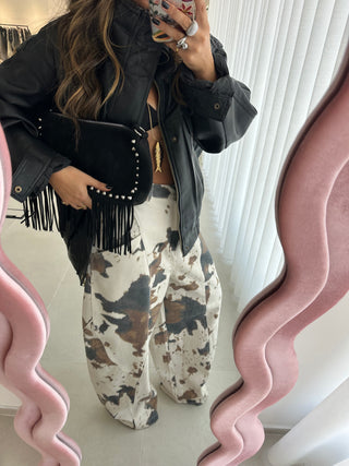 Cow Print Jeans