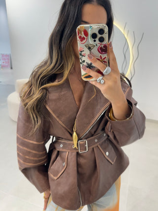 Oversize Biker With Belt