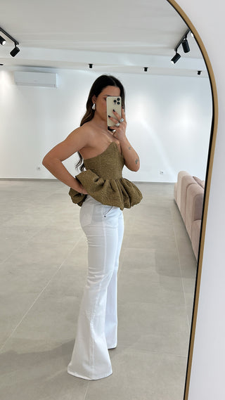 Jeans Boca de Sino Brancas