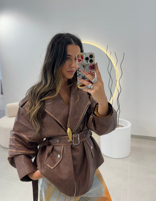 Oversize Biker With Belt