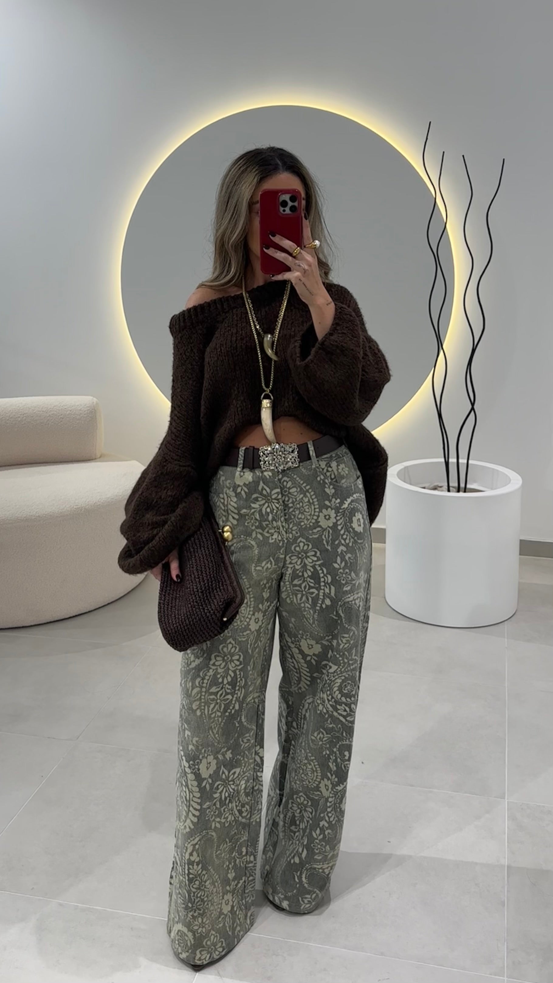 Bandana Green Jeans with Belt