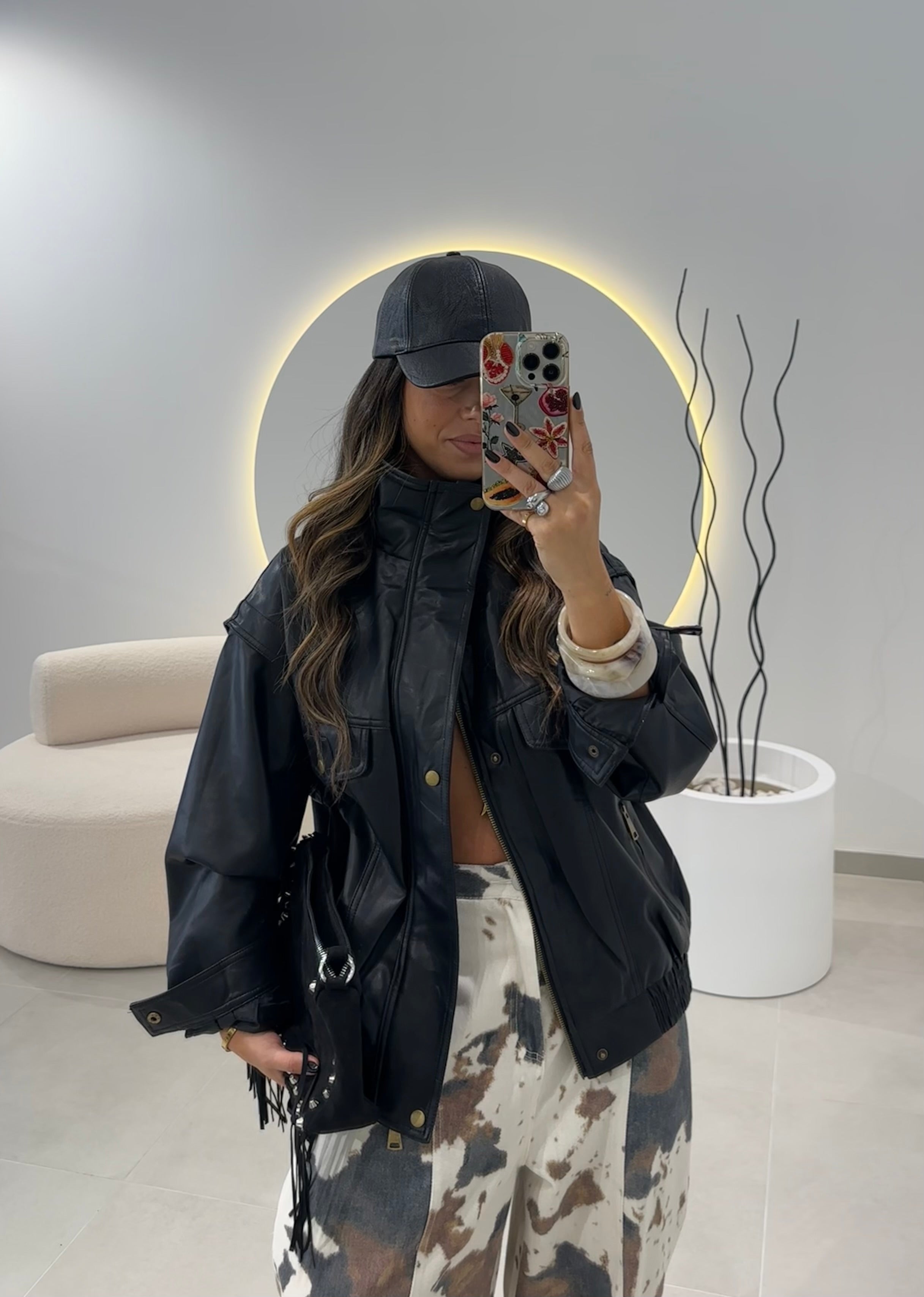 Black Oversized Biker