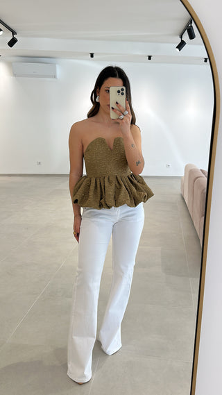 Jeans Boca de Sino Brancas