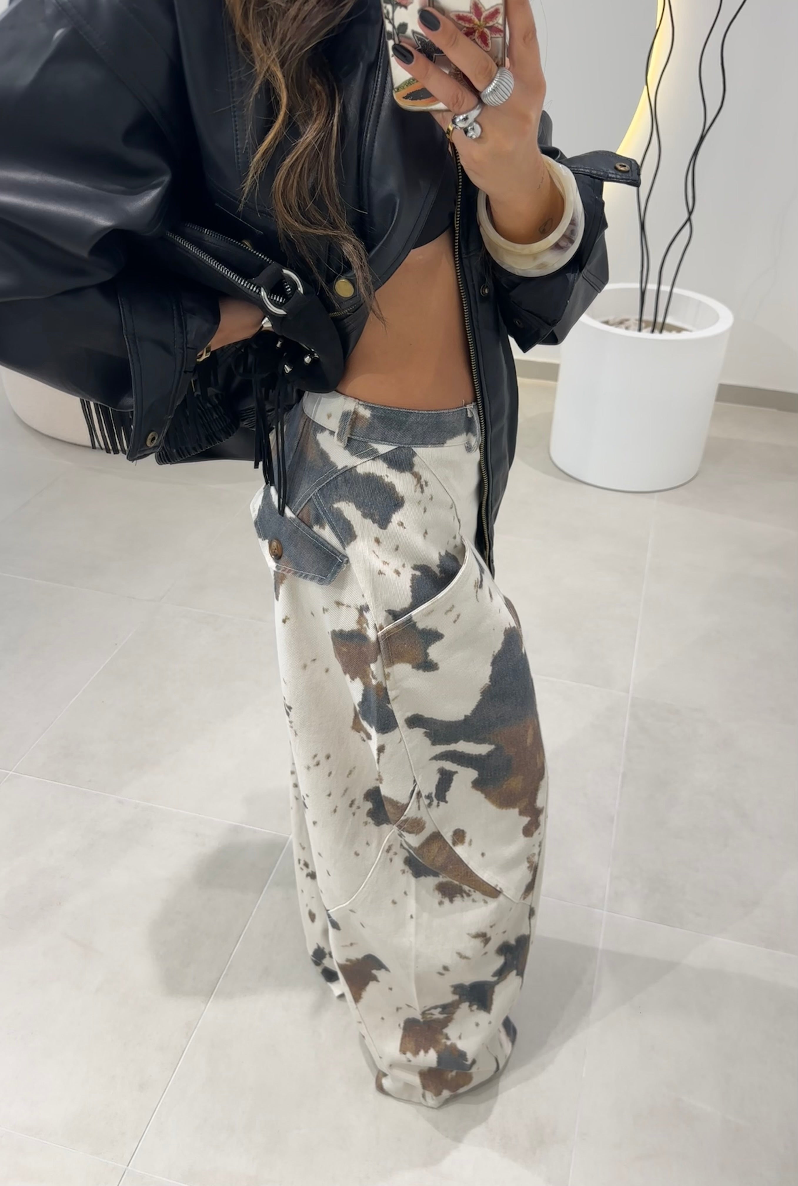 Cow Print Jeans