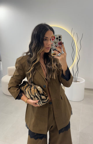 Blazer Lumina Lace Details Brown