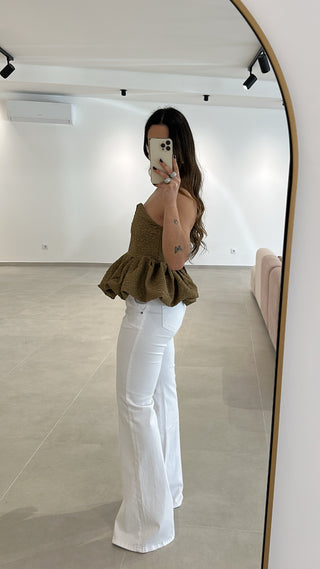 Jeans Boca de Sino Brancas