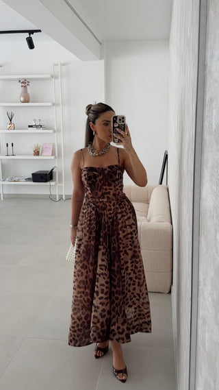 Vestido Leopardo Corset