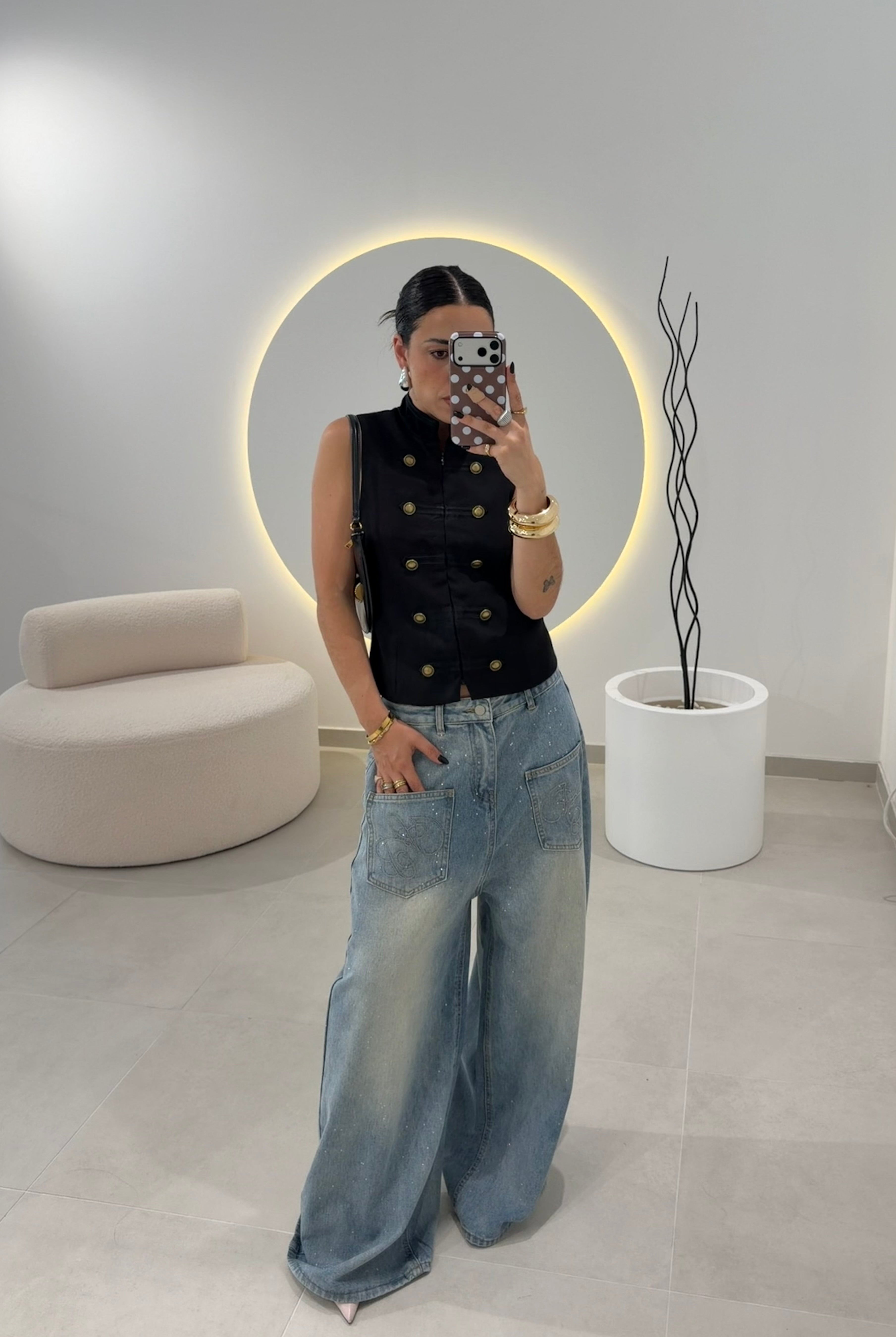 Oversize Strass Jeans