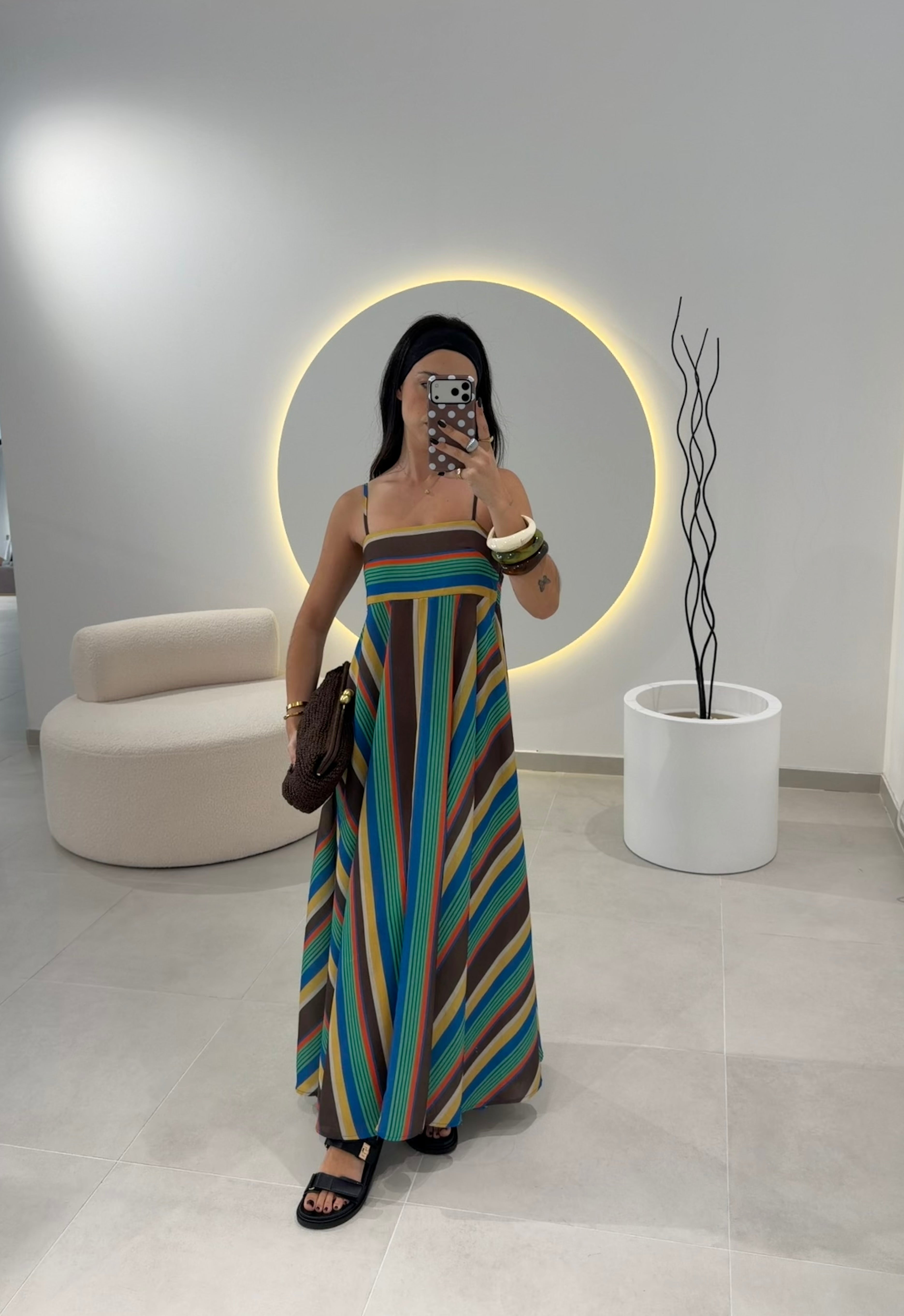 Colorful Stripe Maxi Dress