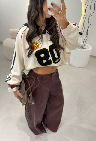 Bordeaux Faux Leather Trousers