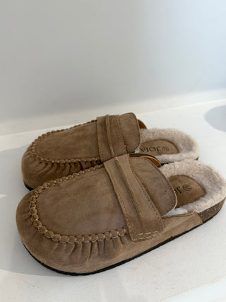 Beige Fur Mules