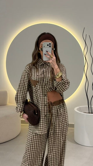 Brown Vichy Trousers LUMINA