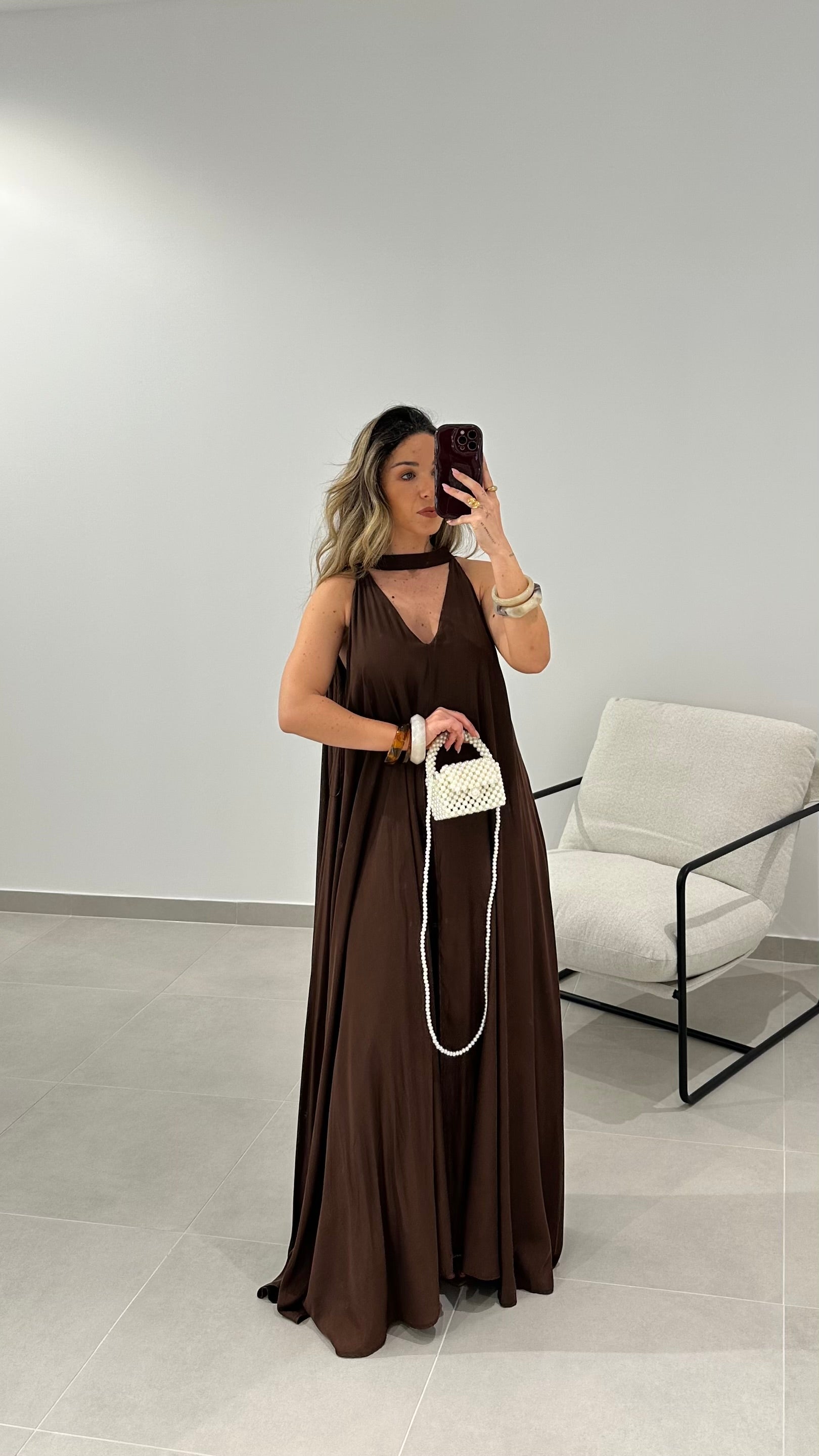 Vestido Castanho Longo