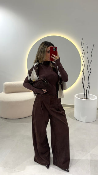 Suede Classic Pants Brown