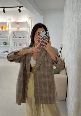 Oversize Checkered Blazer
