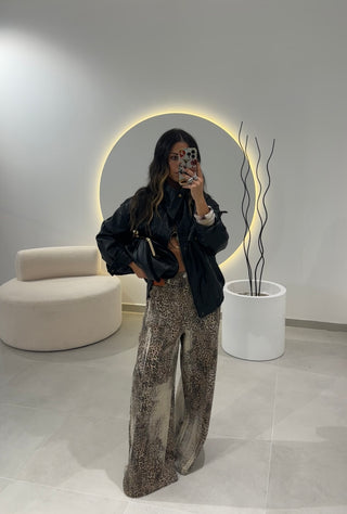 Leopard Wide Leg Jeans