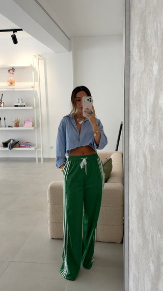 Green Striped Pants