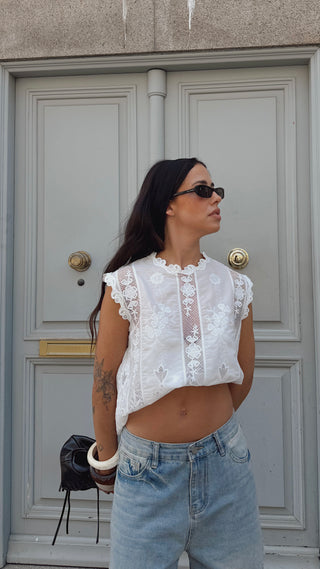 Lace White Blouse