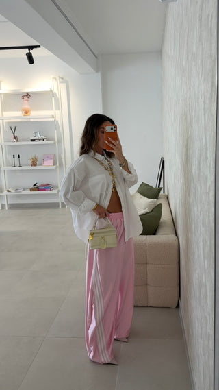 Baby Pink Satin Pants