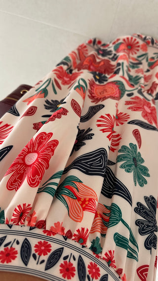 Conjunto Florido Saia Longa