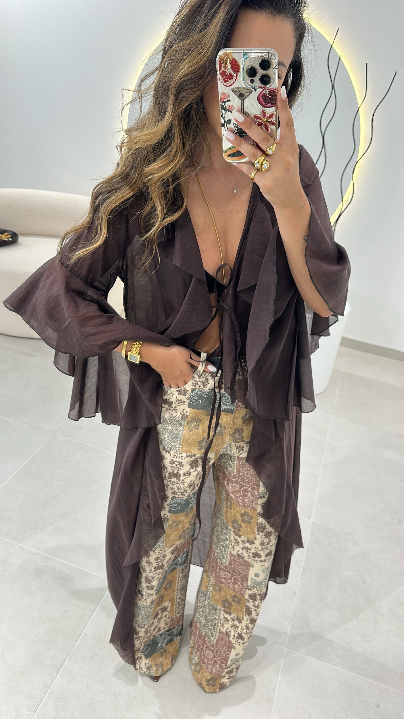 Kimono Boho Castanho