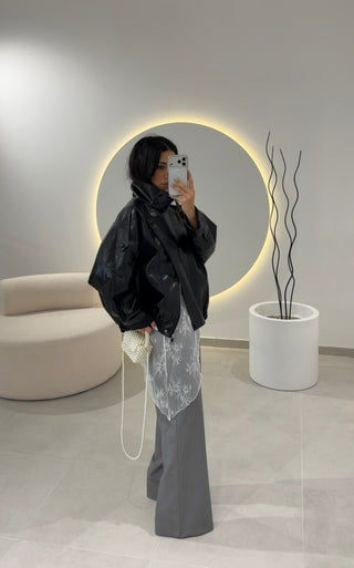 Grey Pants With Lace