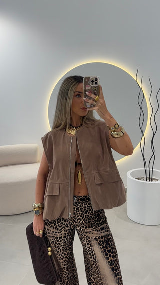 Camel Oversized Vest