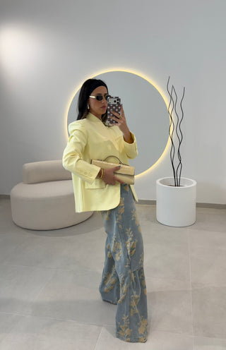 Wide Leg Flower Jeans