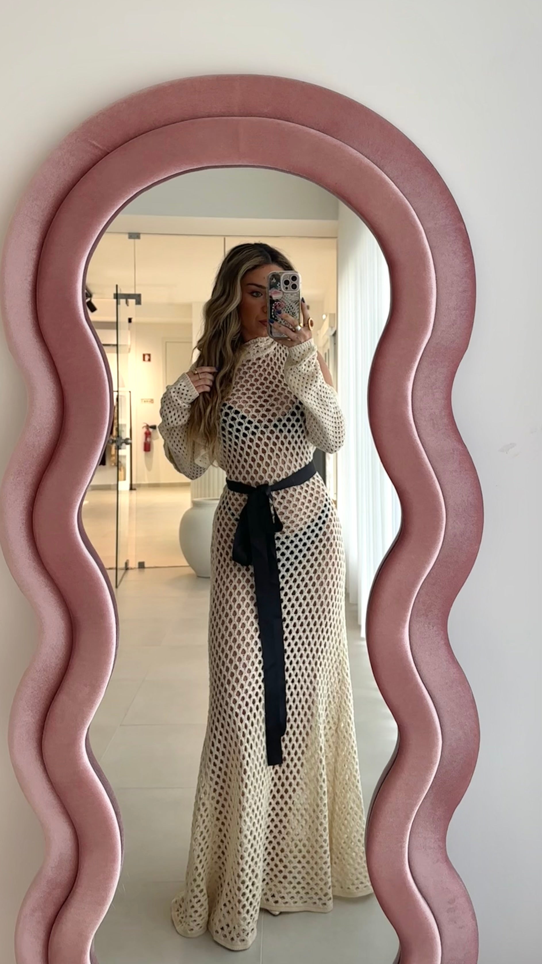 Vestido Crochet Fita