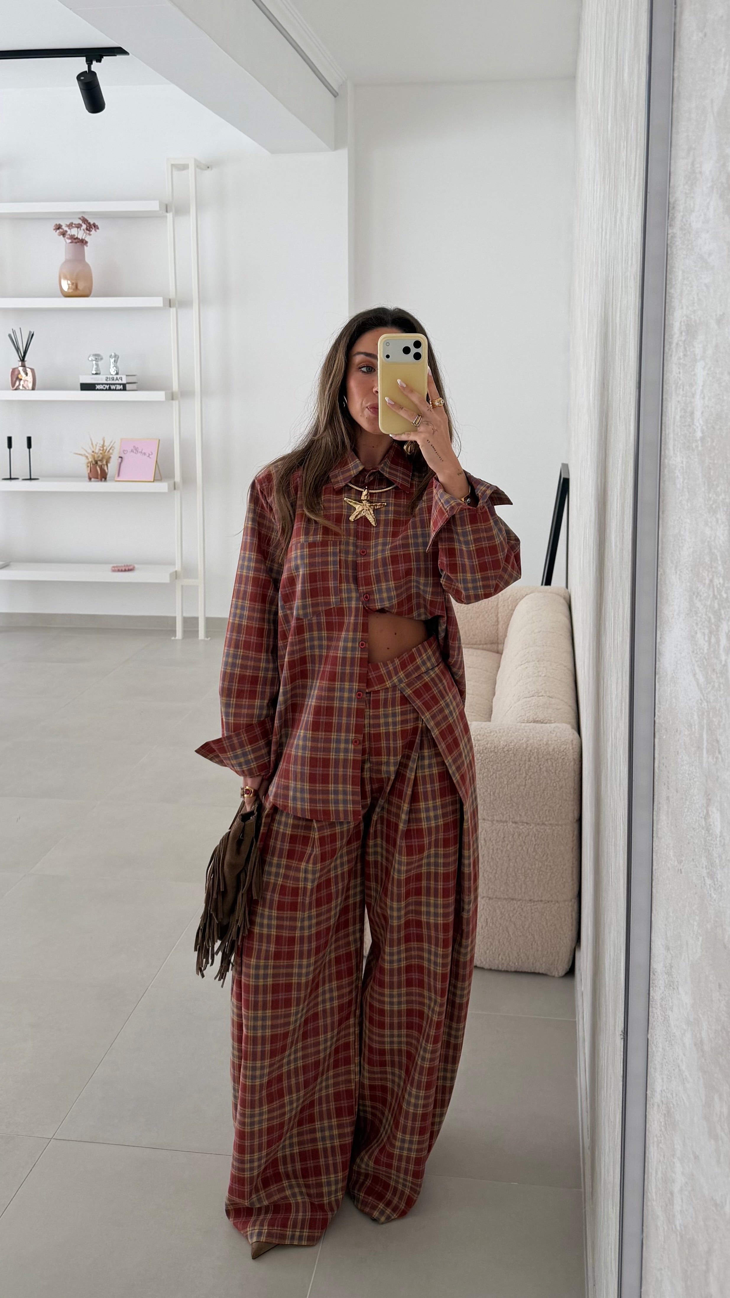 Terracota Checkered Set