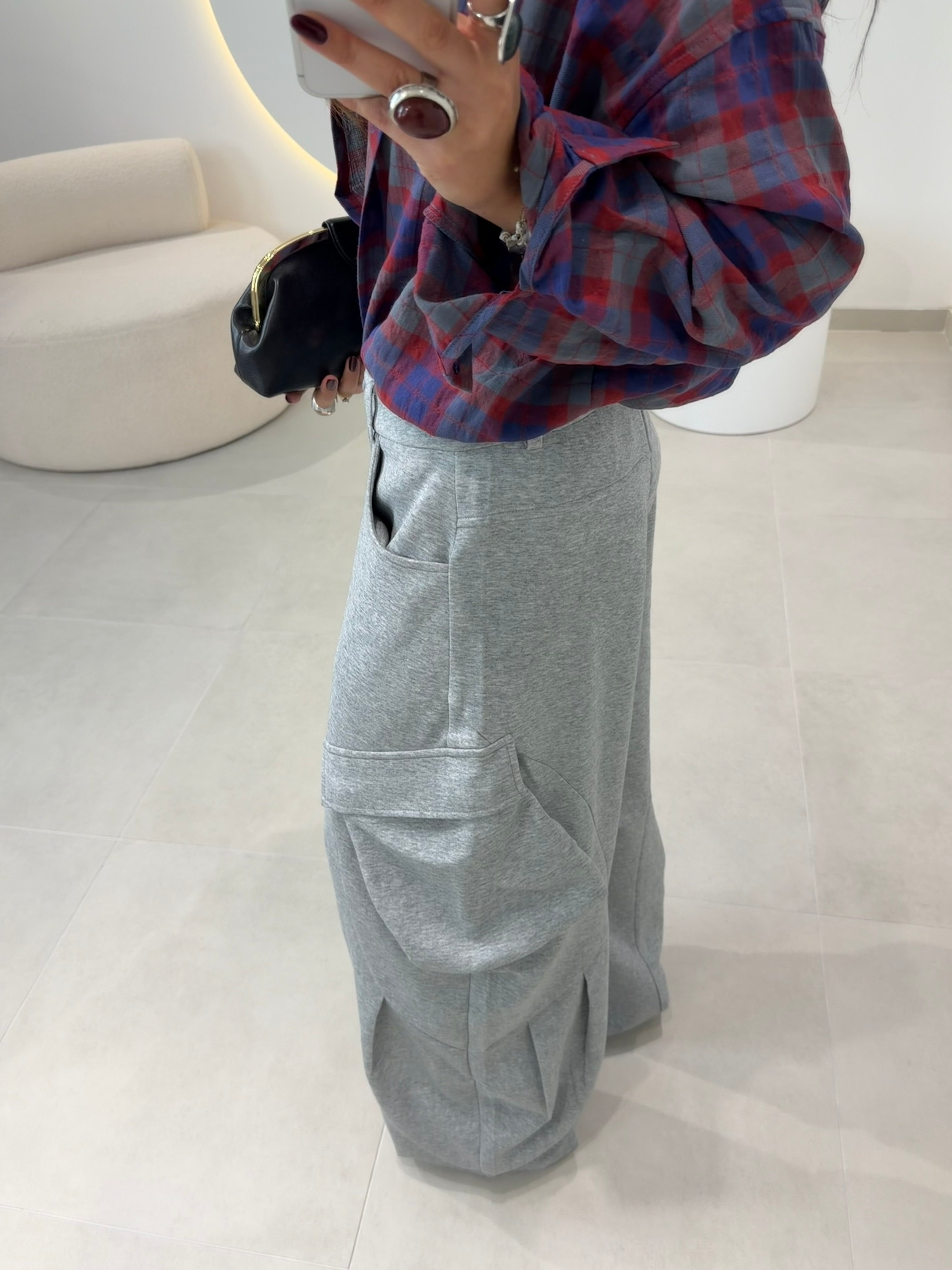 Grey Cargo Sweatpants