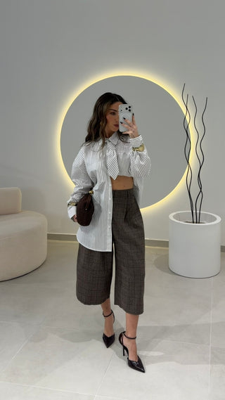 Checkered Toupe Bermuda