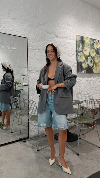 Grey Oversized Blazer Lumina