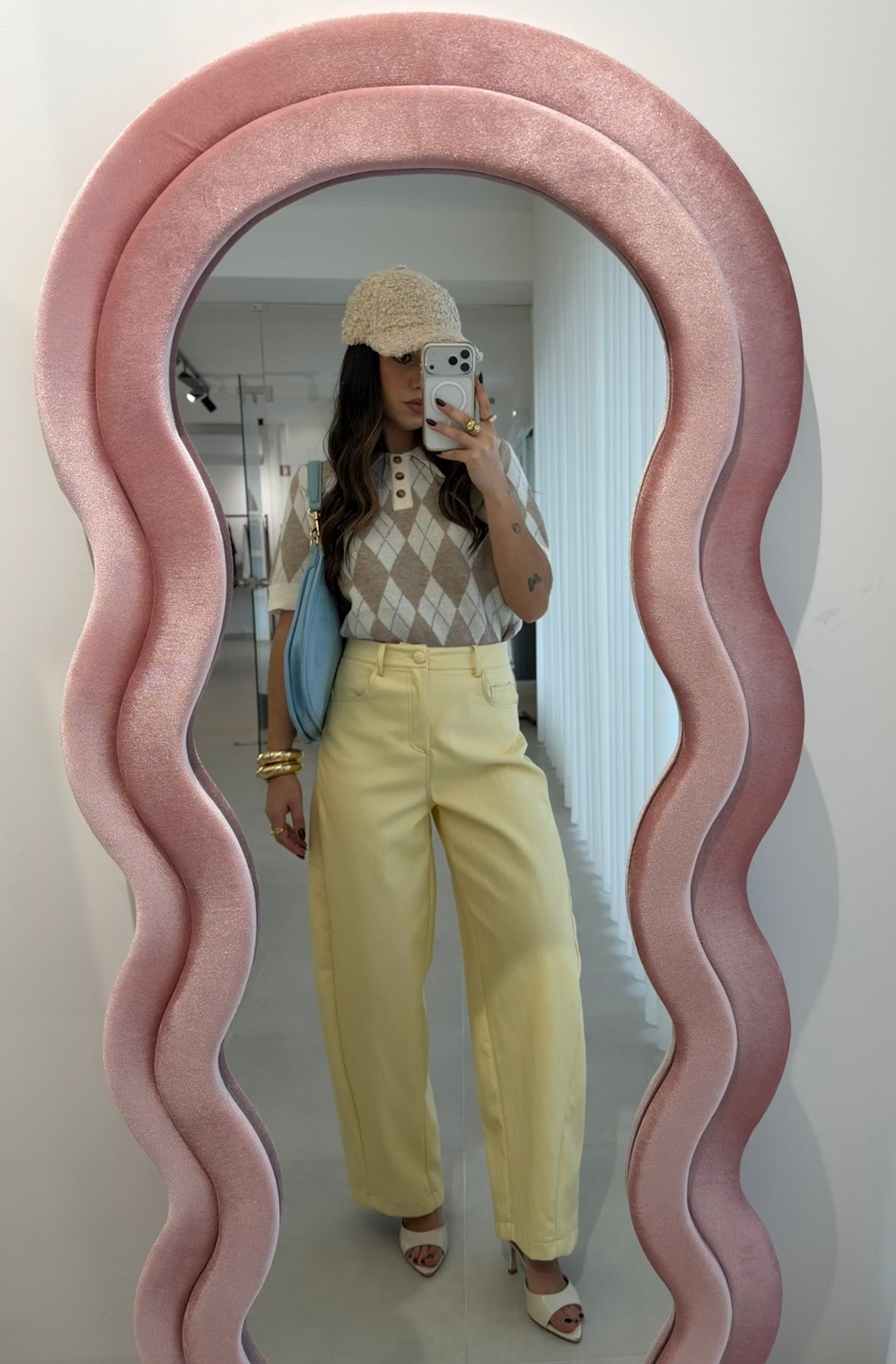 Butter Yellow Faux Leather Pants Lumina