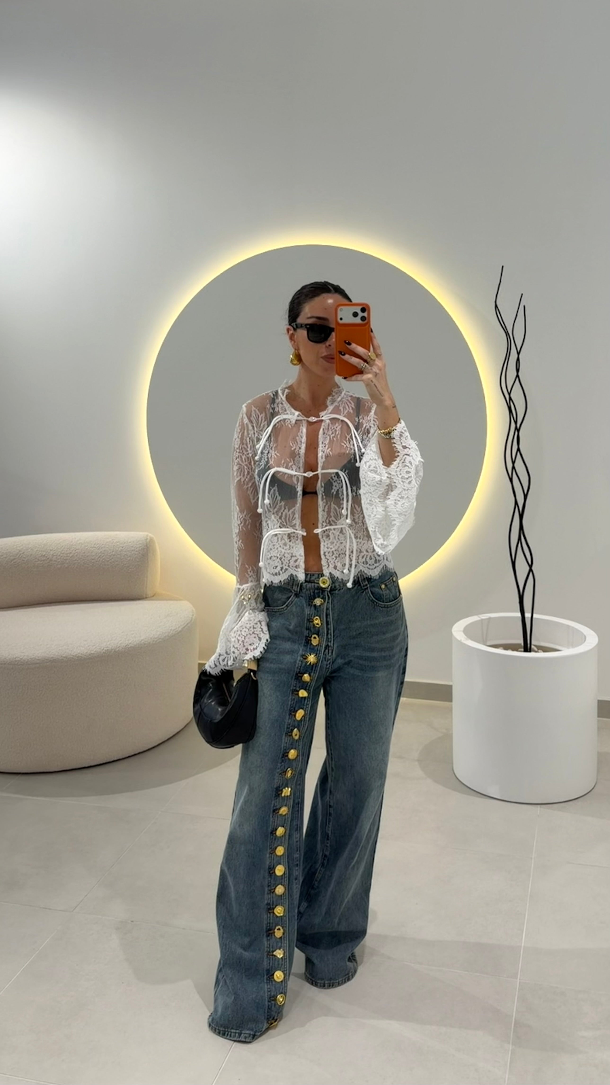 Gold Buttons Jeans