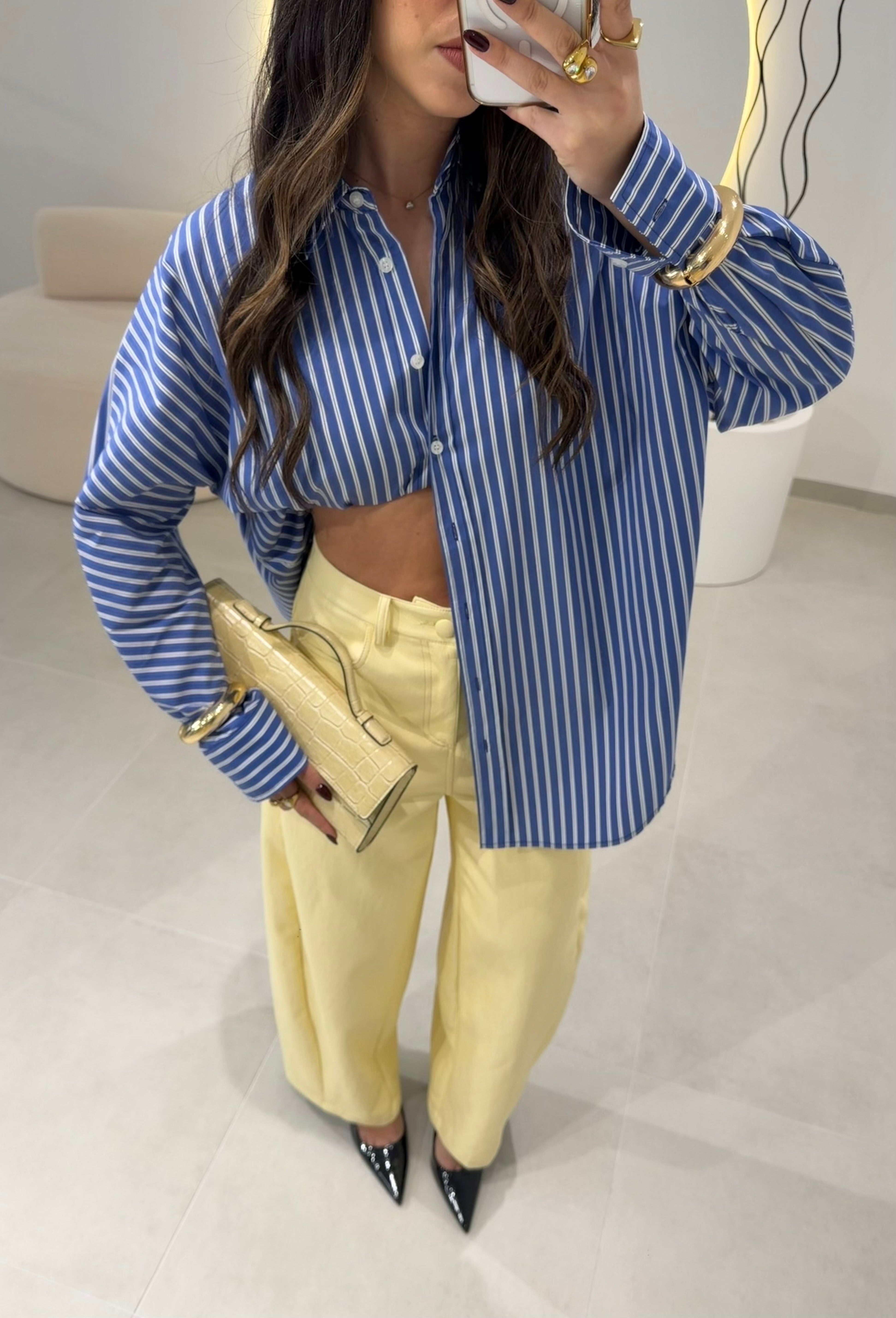 Blue Oversize Shirt Lumina