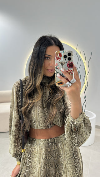 Conjunto Fluído Snake Print