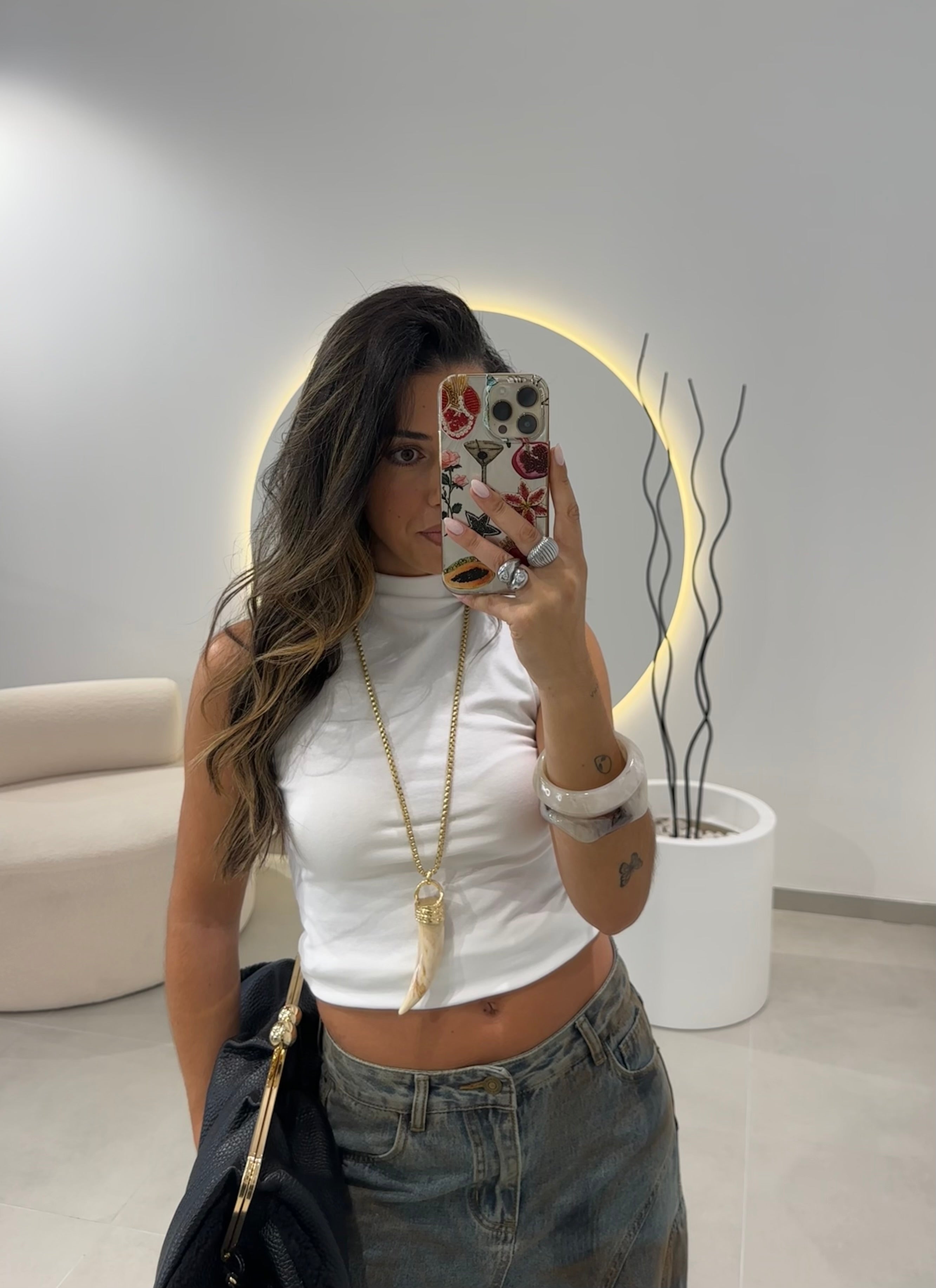 White Turtleneck Top