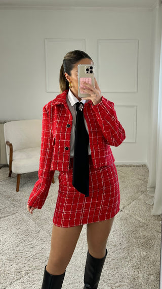 Conjunto Tweed Vermelho