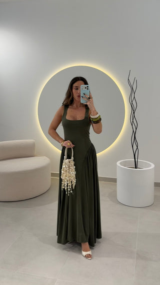 Militar Green Dress Lumina
