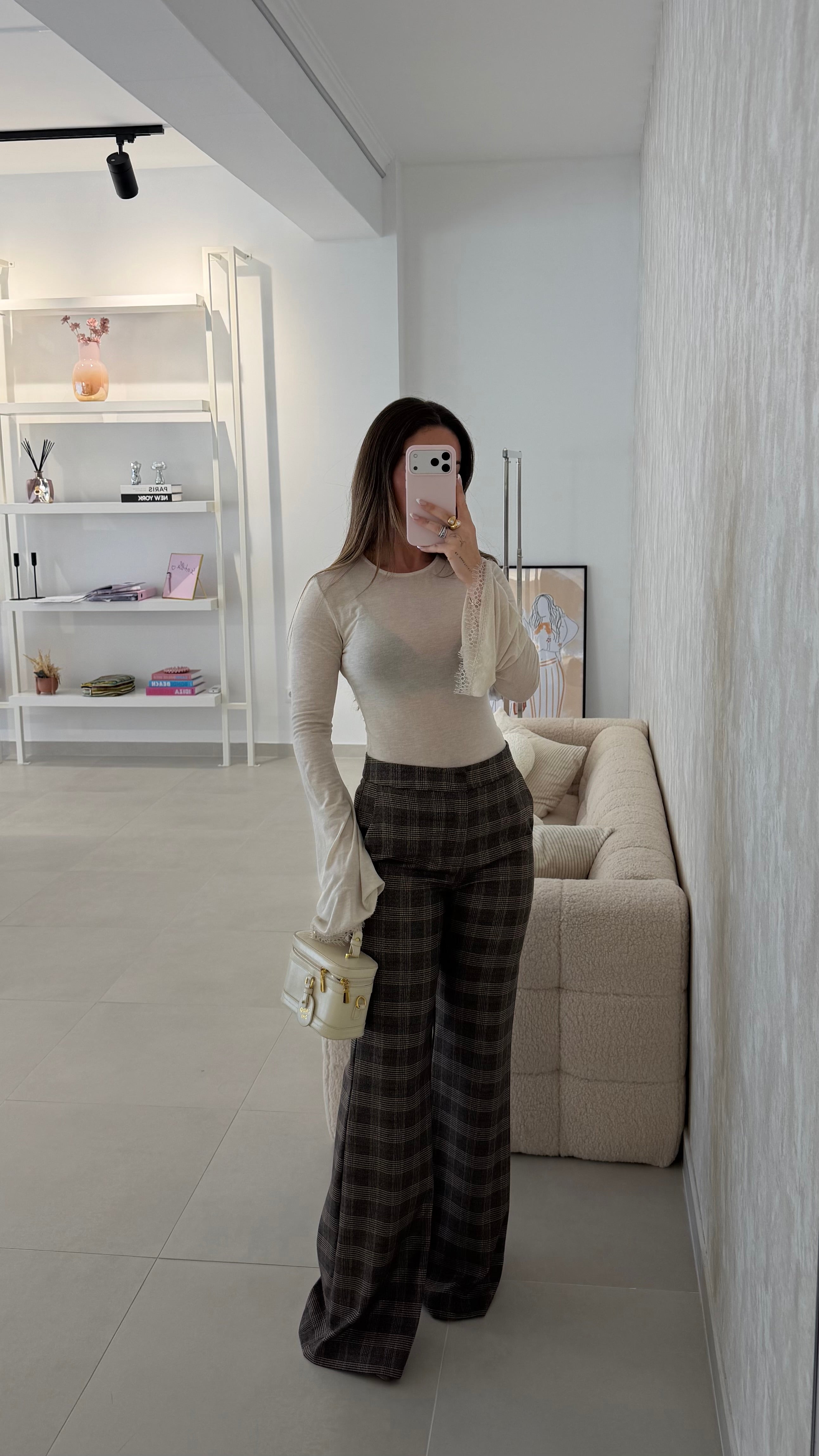 Checkered Brown Pants Lumina