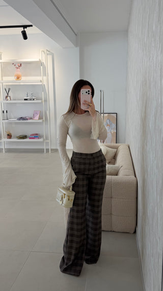 Checkered Brown Pants Lumina