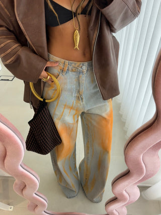 Washed Wide Leg Jeans