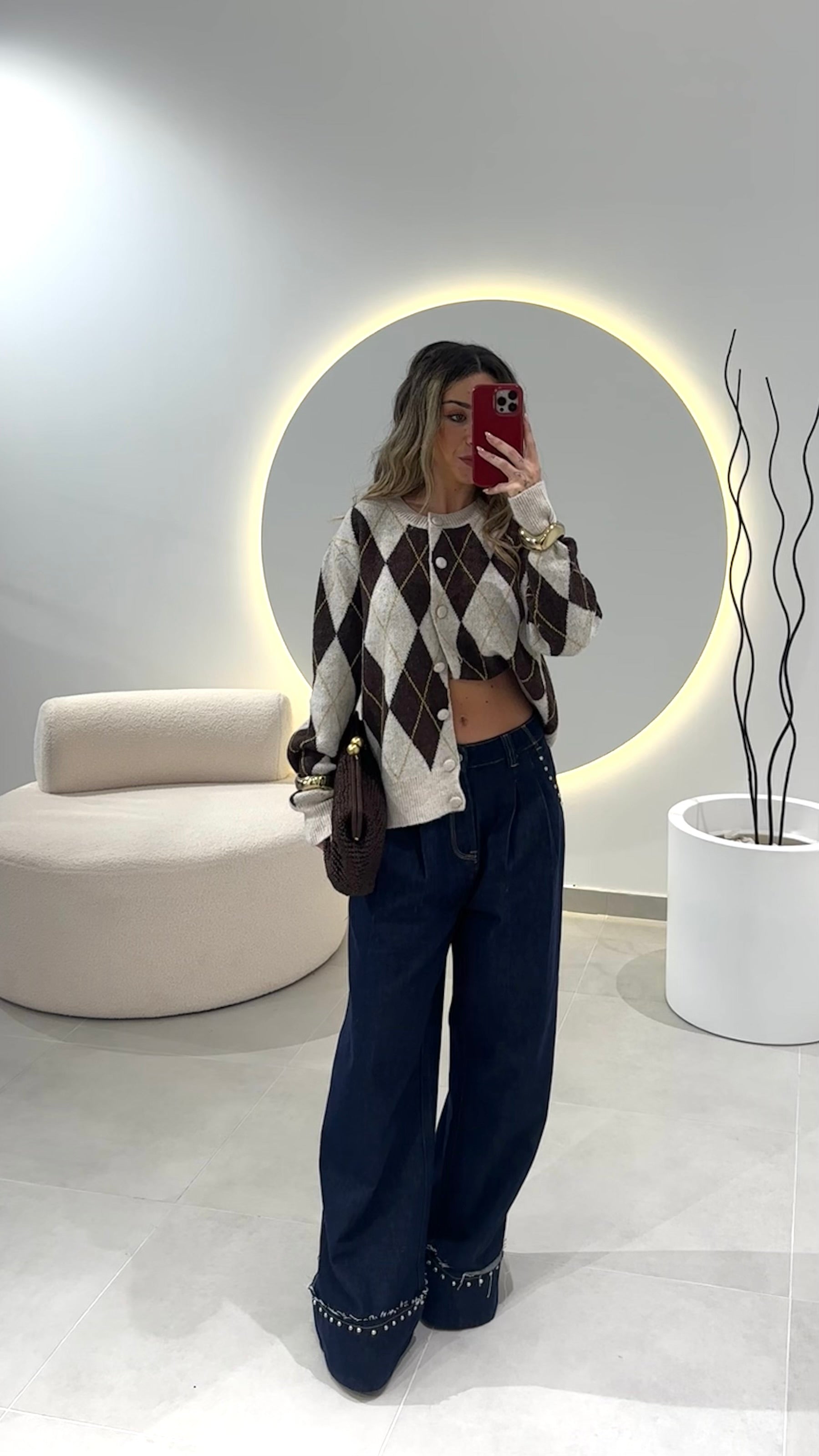 Dark Denim Jeans with Studs