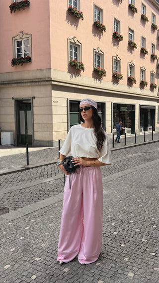 Pink Satin Pants