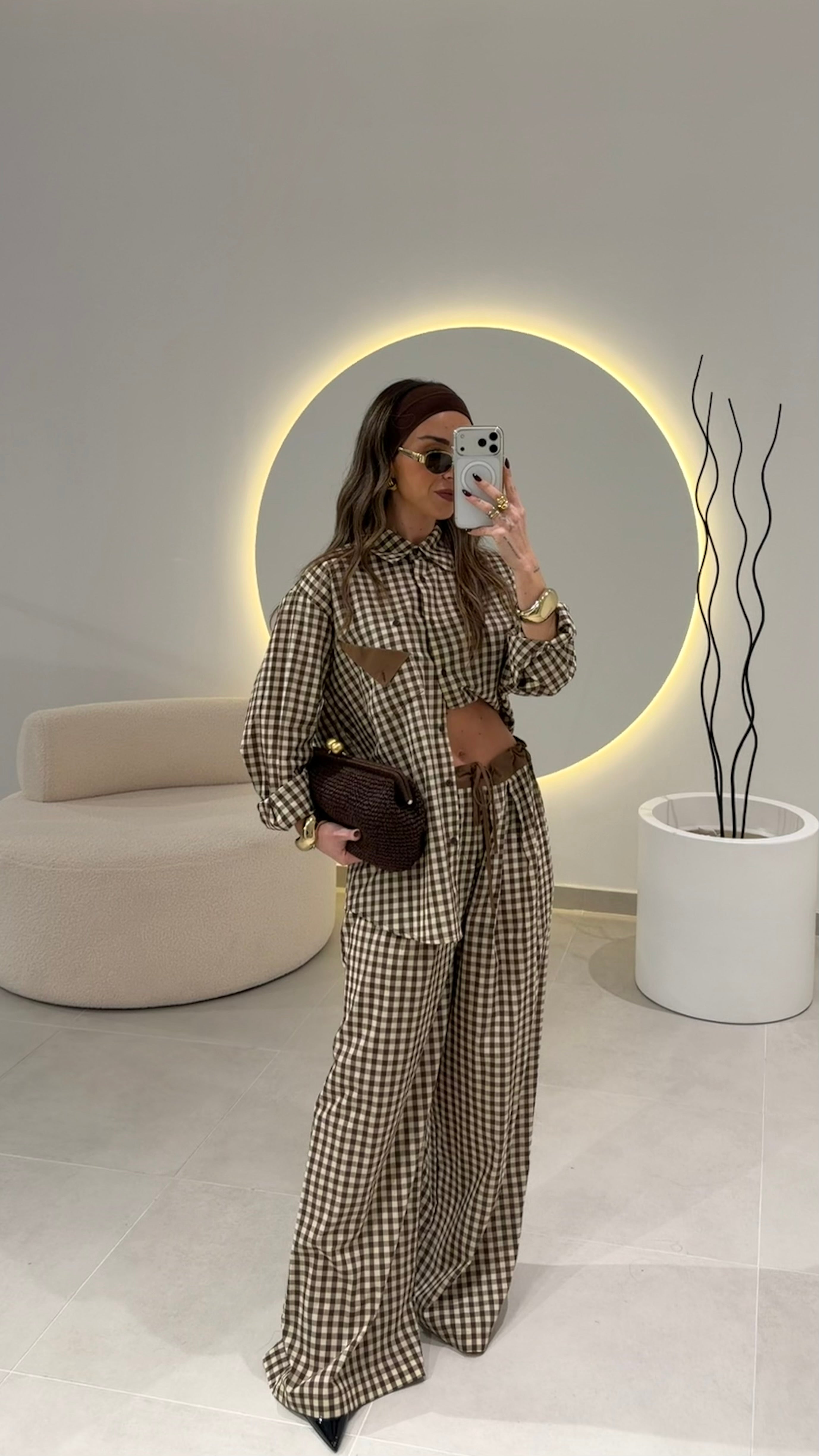 Brown Vichy Trousers LUMINA