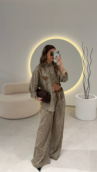 Brown Vichy Trousers LUMINA