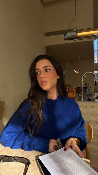 Blue Knit Sweater Lumina