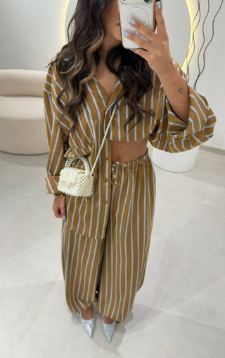 Camel and Blue Bombacha Set