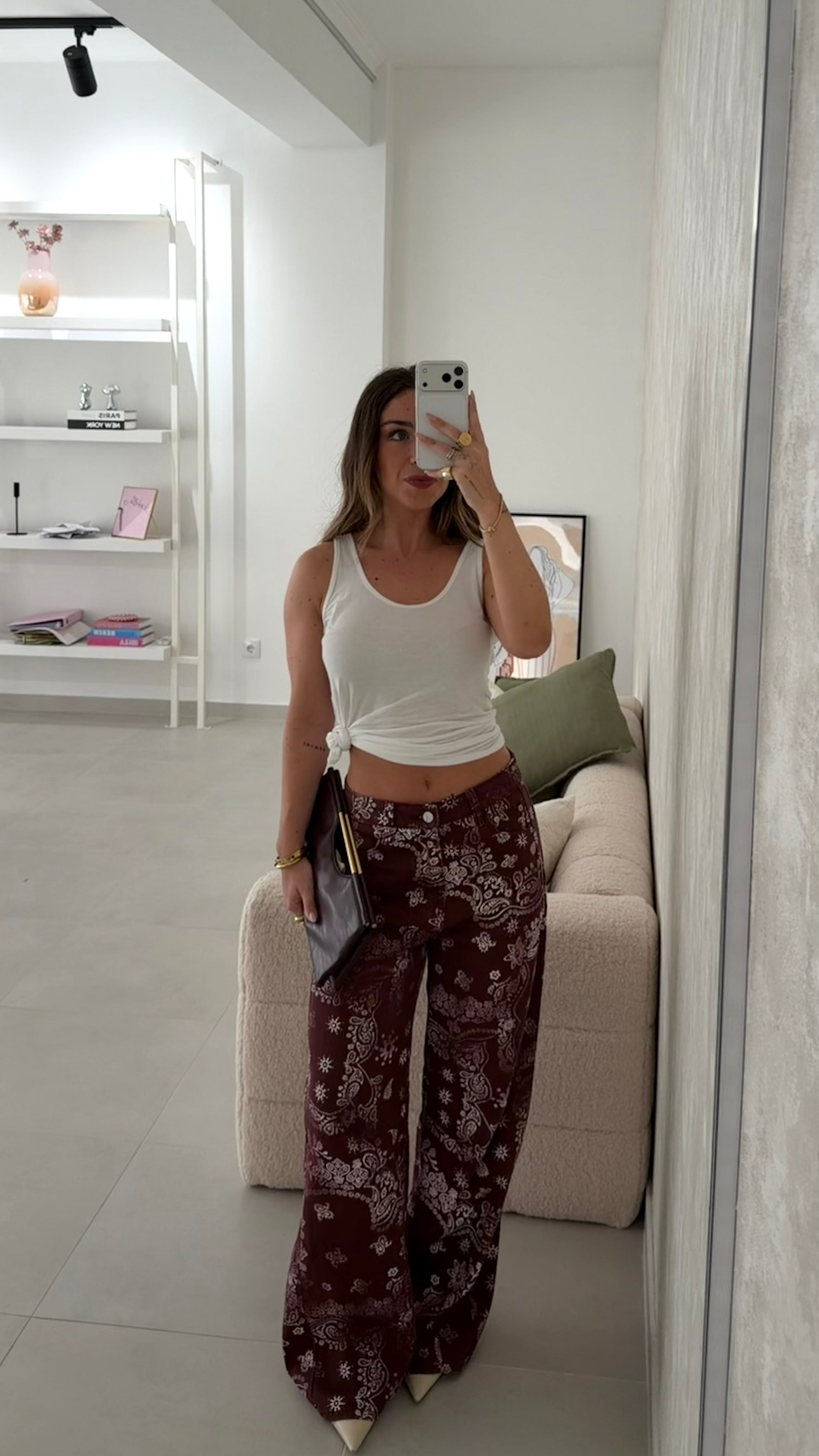 Burgundy Bandana Jeans